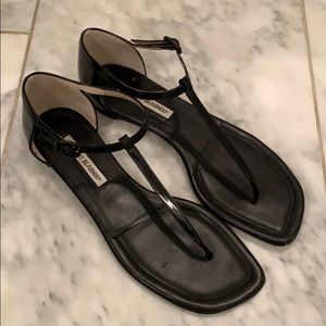 Manolo Blahnik black patent flat - size 39.5